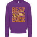 Best Teacher Ever Teaching Maths English Kids Sweatshirt Jumper Purple