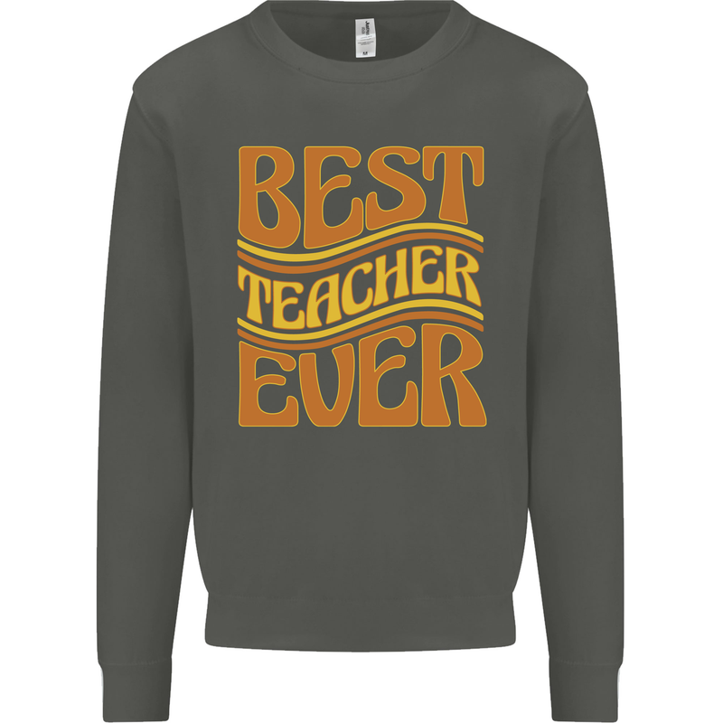 Best Teacher Ever Teaching Maths English Kids Sweatshirt Jumper Storm Grey