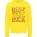 Best Teacher Ever Teaching Maths English Kids Sweatshirt Jumper Yellow