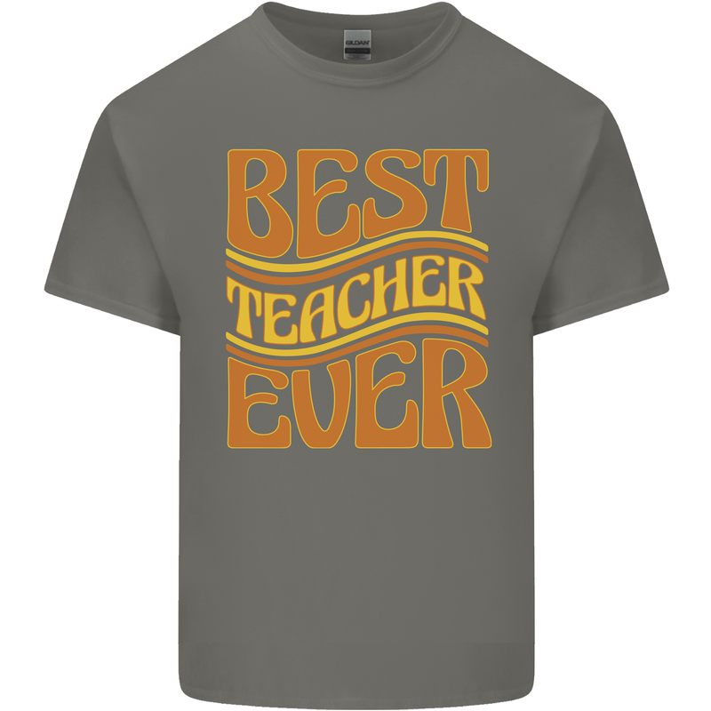 Best Teacher Ever Teaching Maths English Kids T-Shirt Childrens Charcoal