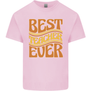 Best Teacher Ever Teaching Maths English Kids T-Shirt Childrens Light Pink