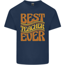 Best Teacher Ever Teaching Maths English Kids T-Shirt Childrens Navy Blue