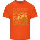 Best Teacher Ever Teaching Maths English Kids T-Shirt Childrens Orange