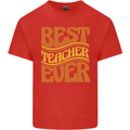Best Teacher Ever Teaching Maths English Kids T-Shirt Childrens Red