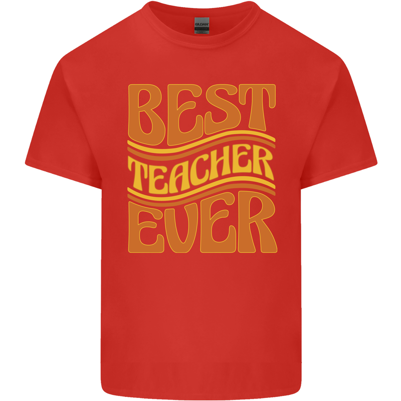 Best Teacher Ever Teaching Maths English Kids T-Shirt Childrens Red