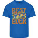 Best Teacher Ever Teaching Maths English Kids T-Shirt Childrens Royal Blue