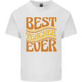 Best Teacher Ever Teaching Maths English Kids T-Shirt Childrens White