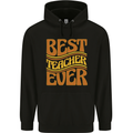 Best Teacher Ever Teaching Maths English Mens 80% Cotton Hoodie Black