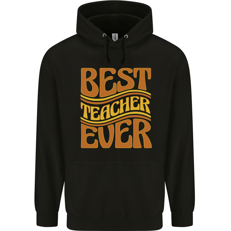 Best Teacher Ever Teaching Maths English Mens 80% Cotton Hoodie Black