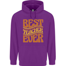Best Teacher Ever Teaching Maths English Mens 80% Cotton Hoodie Purple