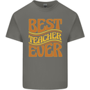 Best Teacher Ever Teaching Maths English Mens Cotton T-Shirt Tee Top Charcoal