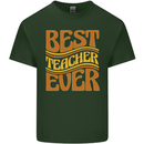 Best Teacher Ever Teaching Maths English Mens Cotton T-Shirt Tee Top Forest Green