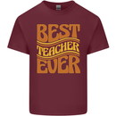 Best Teacher Ever Teaching Maths English Mens Cotton T-Shirt Tee Top Maroon