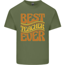 Best Teacher Ever Teaching Maths English Mens Cotton T-Shirt Tee Top Military Green