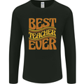 Best Teacher Ever Teaching Maths English Mens Long Sleeve T-Shirt Black