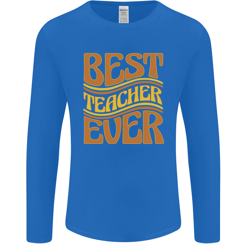 Best Teacher Ever Teaching Maths English Mens Long Sleeve T-Shirt Royal Blue