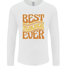 Best Teacher Ever Teaching Maths English Mens Long Sleeve T-Shirt White