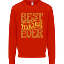 Best Teacher Ever Teaching Maths English Mens Sweatshirt Jumper Bright Red