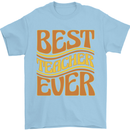 Best Teacher Ever Teaching Maths English Mens T-Shirt 100% Cotton Light Blue