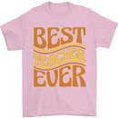 Best Teacher Ever Teaching Maths English Mens T-Shirt 100% Cotton Light Pink
