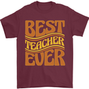 Best Teacher Ever Teaching Maths English Mens T-Shirt 100% Cotton Maroon