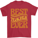 Best Teacher Ever Teaching Maths English Mens T-Shirt 100% Cotton Red
