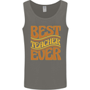 Best Teacher Ever Teaching Maths English Mens Vest Tank Top Charcoal