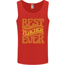 Best Teacher Ever Teaching Maths English Mens Vest Tank Top Red