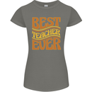 Best Teacher Ever Teaching Maths English Womens Petite Cut T-Shirt Charcoal