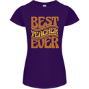 Best Teacher Ever Teaching Maths English Womens Petite Cut T-Shirt Purple