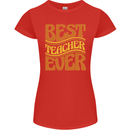 Best Teacher Ever Teaching Maths English Womens Petite Cut T-Shirt Red