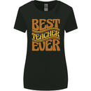 Best Teacher Ever Teaching Maths English Womens Wider Cut T-Shirt Black