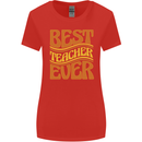 Best Teacher Ever Teaching Maths English Womens Wider Cut T-Shirt Red