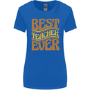 Best Teacher Ever Teaching Maths English Womens Wider Cut T-Shirt Royal Blue
