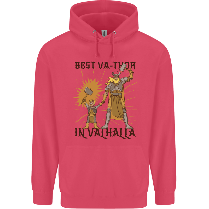 Best Va Thor in Valhalla Viking Fathers Day Childrens Kids Hoodie Heliconia