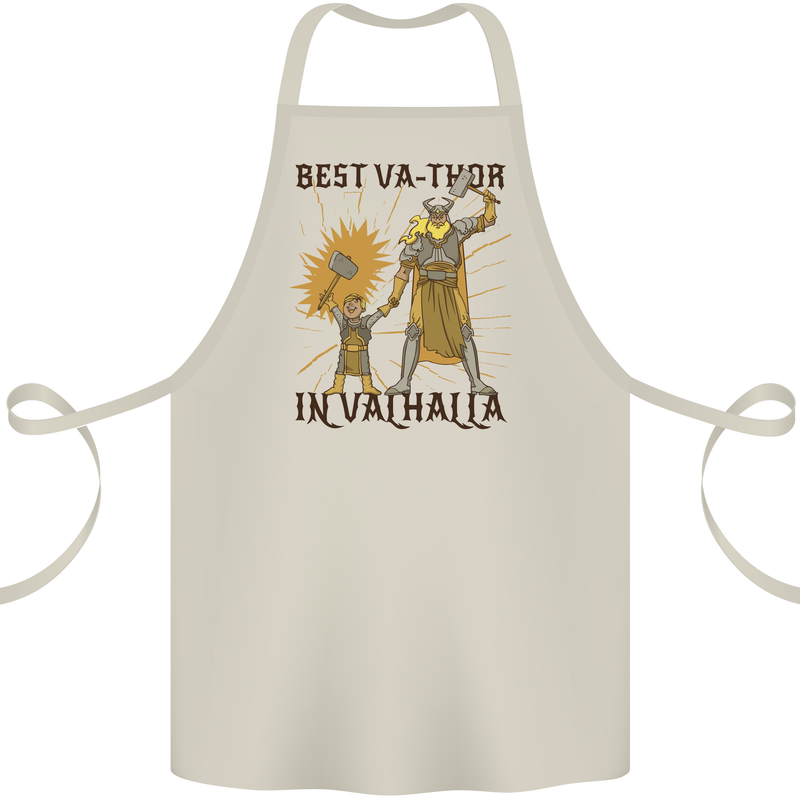 Best Va Thor in Valhalla Viking Fathers Day Cotton Apron 100% Organic Natural