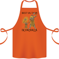 Best Va Thor in Valhalla Viking Fathers Day Cotton Apron 100% Organic Orange