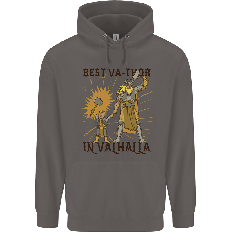 Best Va Thor in Valhalla Viking Fathers Day Mens 80% Cotton Hoodie Charcoal
