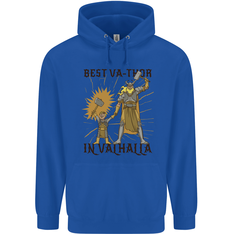 Best Va Thor in Valhalla Viking Fathers Day Mens 80% Cotton Hoodie Royal Blue