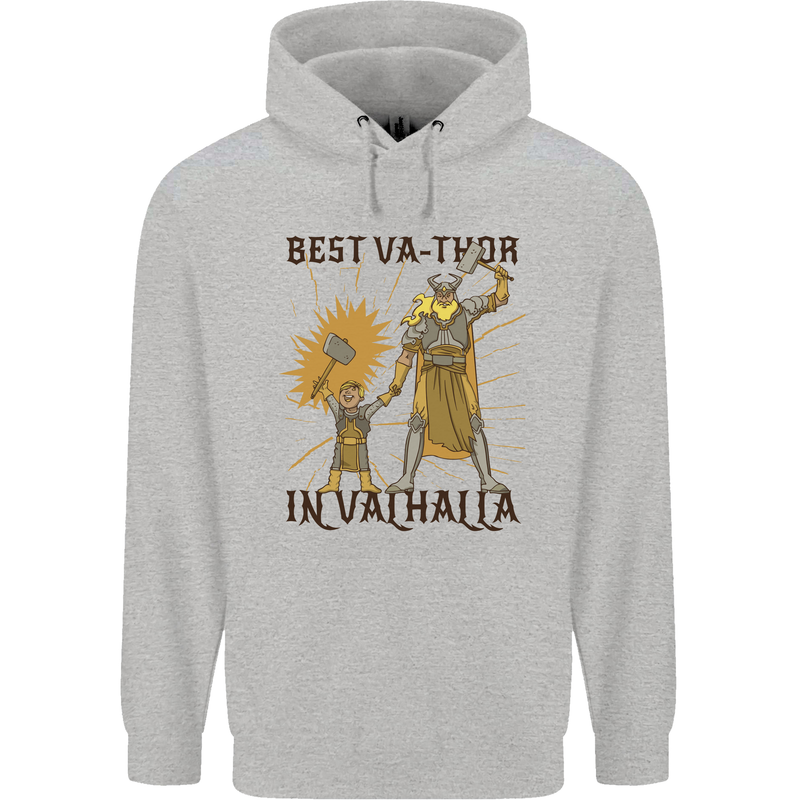 Best Va Thor in Valhalla Viking Fathers Day Mens 80% Cotton Hoodie Sports Grey
