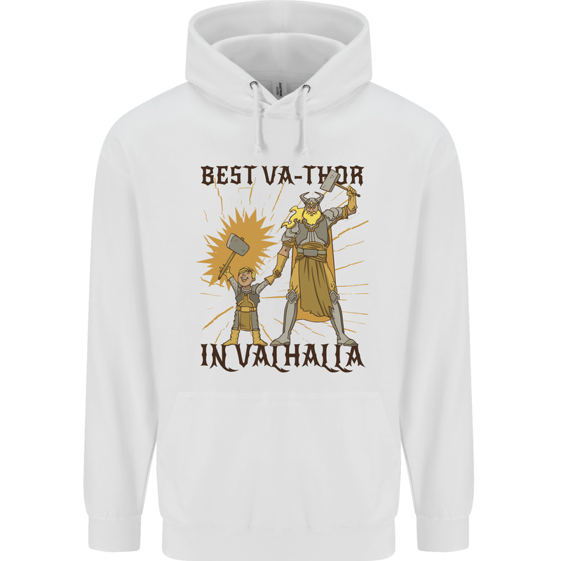 Best Va Thor in Valhalla Viking Fathers Day Mens 80% Cotton Hoodie White
