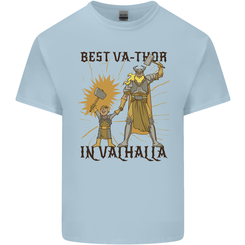 Best Va Thor in Valhalla Viking Fathers Day Mens Cotton T-Shirt Tee Top Light Blue