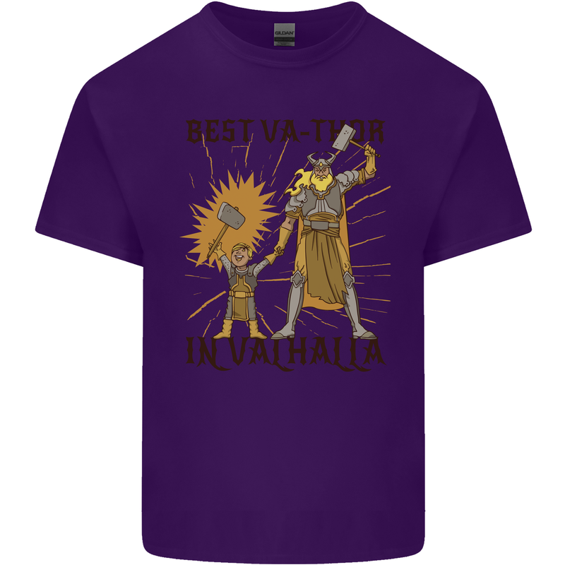 Best Va Thor in Valhalla Viking Fathers Day Mens Cotton T-Shirt Tee Top Purple