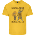 Best Va Thor in Valhalla Viking Fathers Day Mens Cotton T-Shirt Tee Top Yellow
