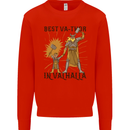 Best Va Thor in Valhalla Viking Fathers Day Mens Sweatshirt Jumper Bright Red