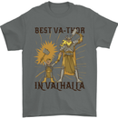 Best Va Thor in Valhalla Viking Fathers Day Mens T-Shirt Cotton Gildan Charcoal