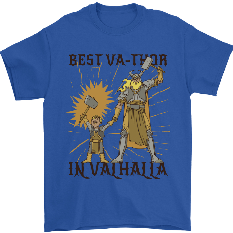 Best Va Thor in Valhalla Viking Fathers Day Mens T-Shirt Cotton Gildan Royal Blue