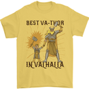 Best Va Thor in Valhalla Viking Fathers Day Mens T-Shirt Cotton Gildan Yellow