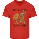 Best Va Thor in Valhalla Viking Fathers Day Mens V-Neck Cotton T-Shirt Red