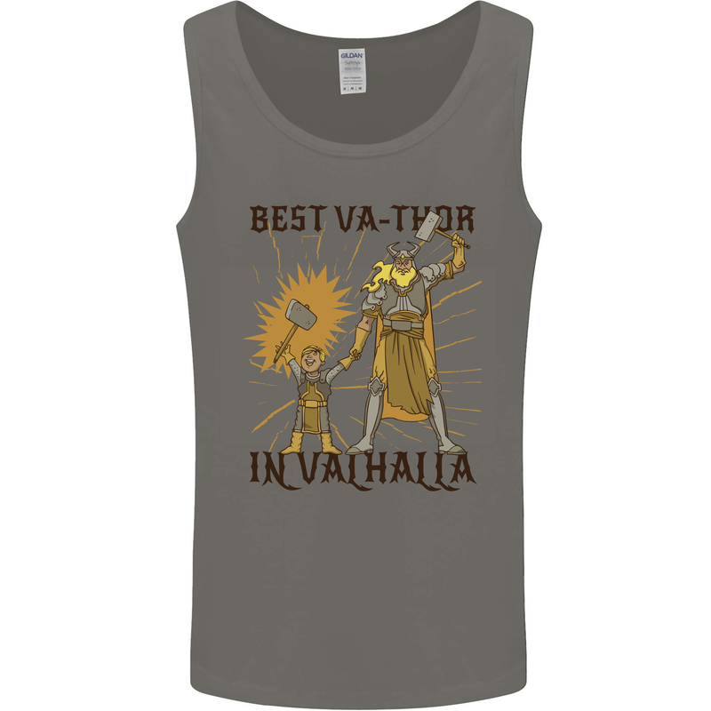 Best Va Thor in Valhalla Viking Fathers Day Mens Vest Tank Top Charcoal